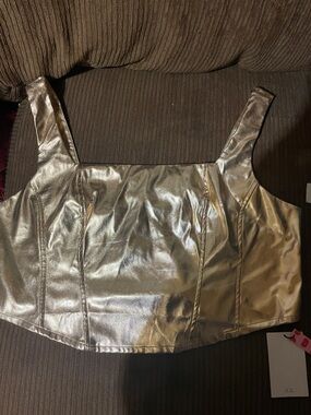 Metallic Gold Crop Top